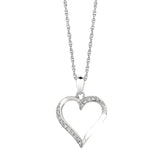 Silver Diamond Accent .05Ct Heart Necklace